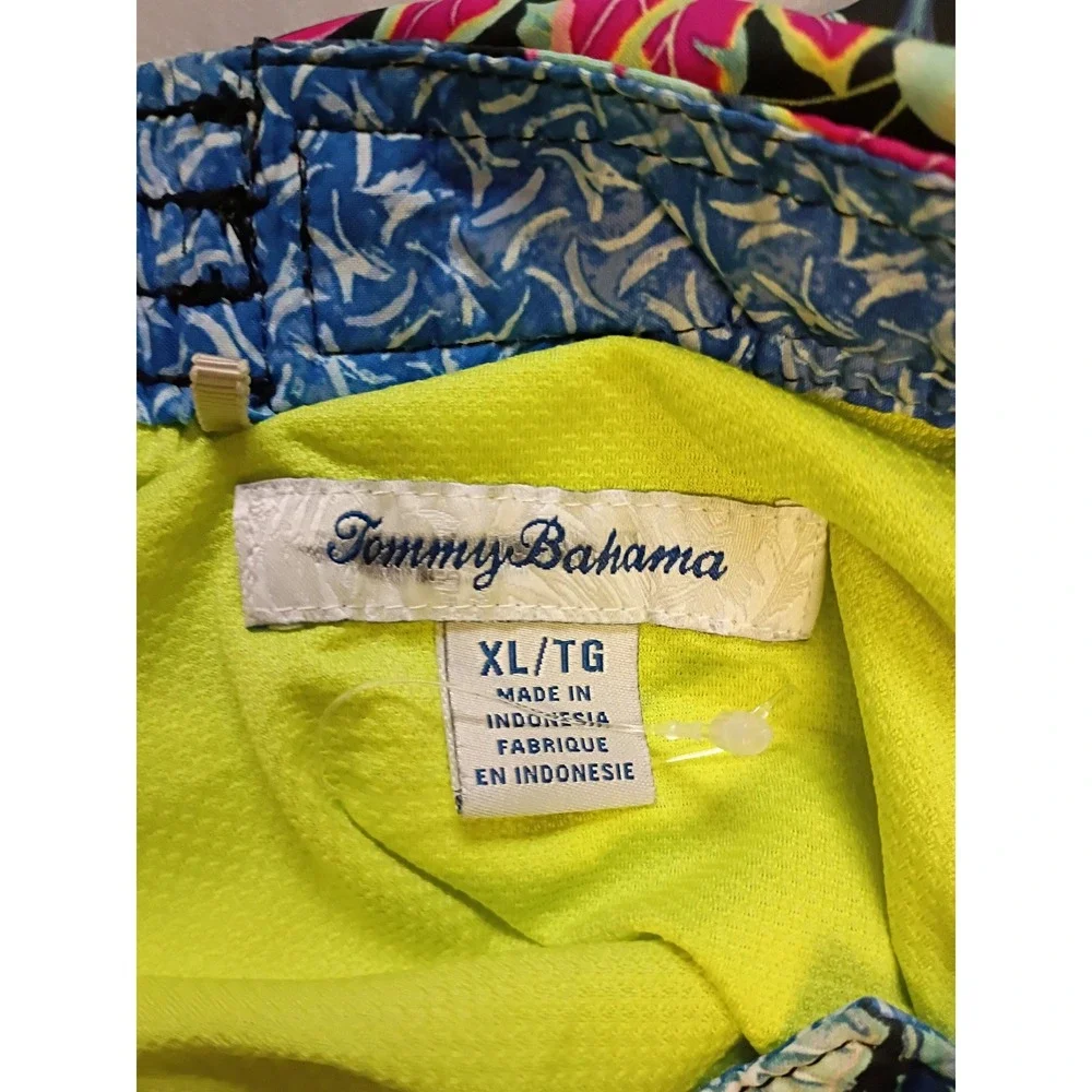 Tommy Bahama Mens XL Tropical Floral Swim Trunks Naples Board Shorts Neon Pink